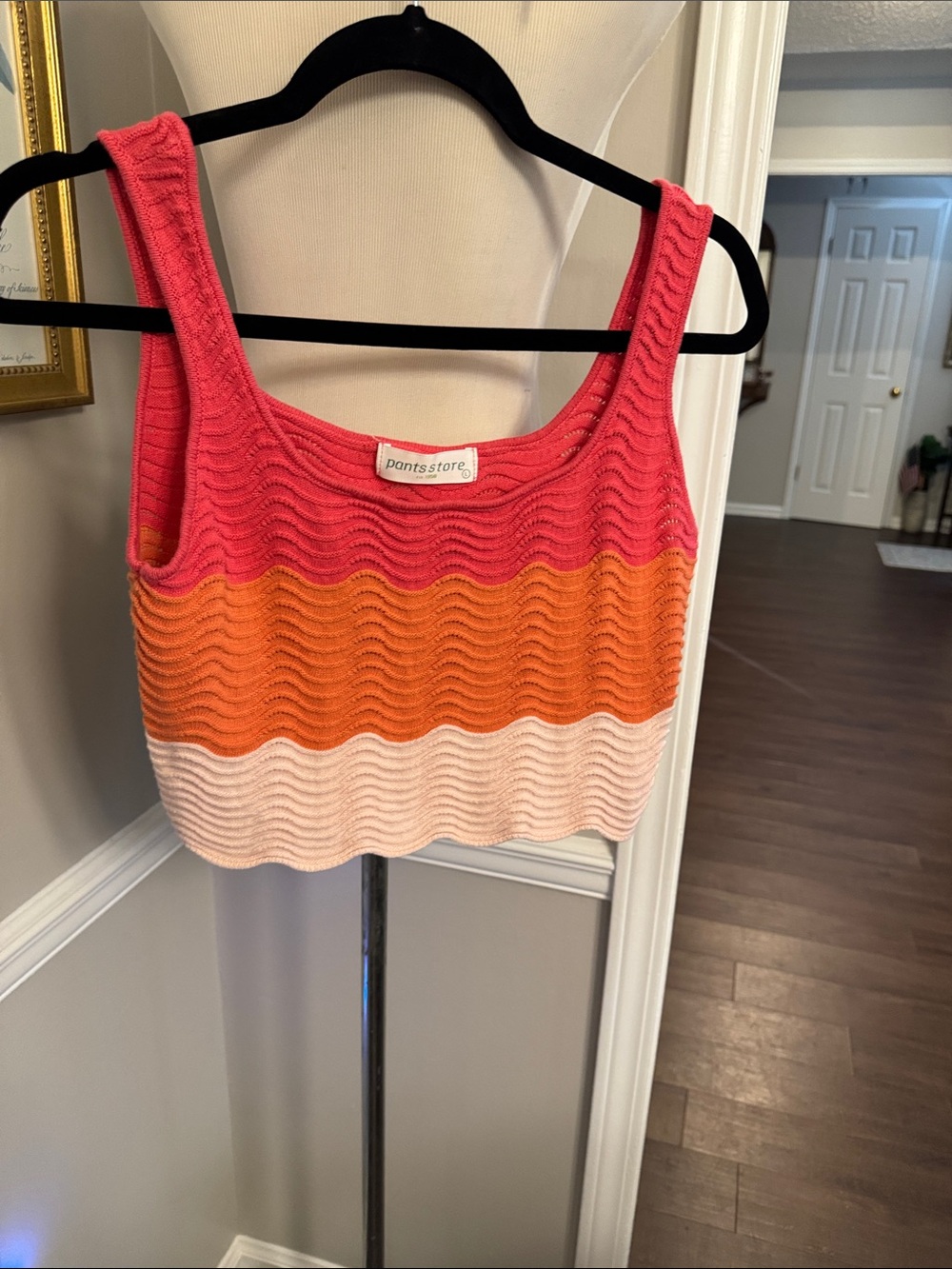 Pant’s Store Colorblock Knit Tank — Pink, Orange & Cream